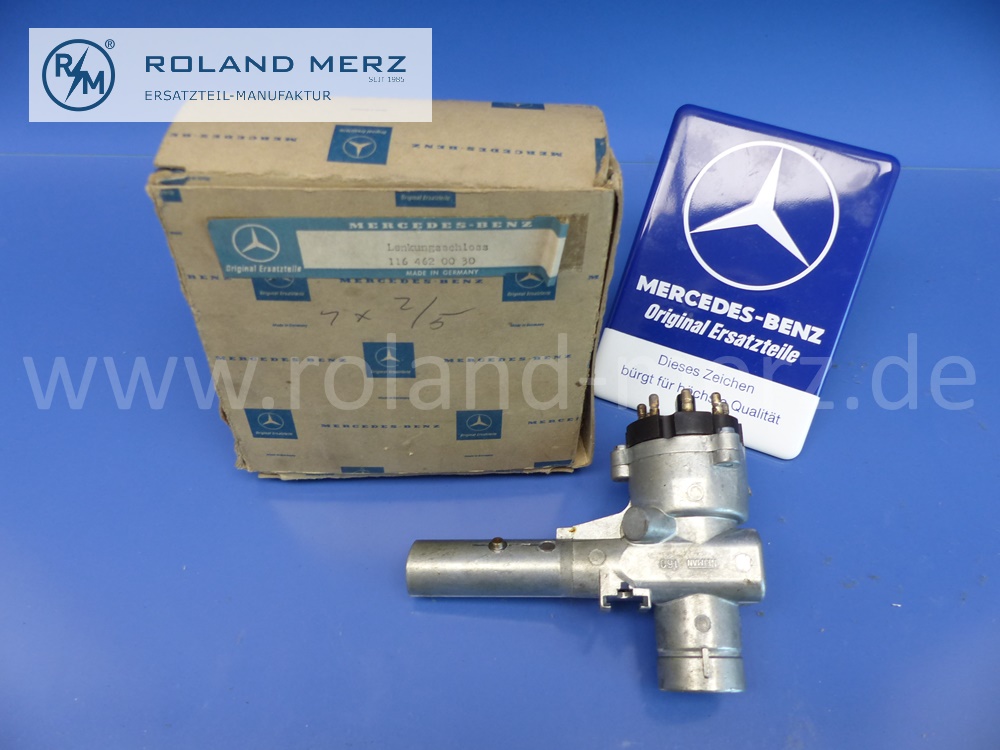 1164620030 Lenkungsschloss, Lenkradschloss, Zündschloss, Benzin, LHD, Mercedes W107, W108, W109, W111, W116, Original Mercedes Neuteil, NOS