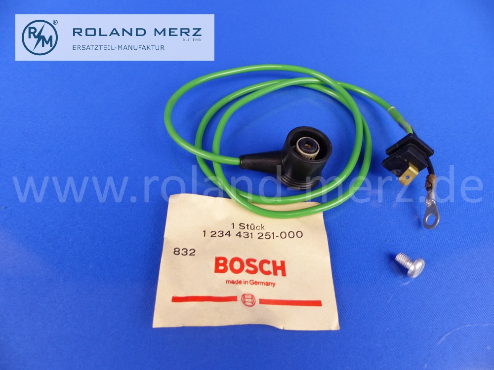 1234431251 Bosch ignition cable, control line, ignition distributor, Mercedes engines 116.982, 983, 992, 993 und 117.982, 983, 992, 993, MB 0001596818, original Bosch spare part, NOS