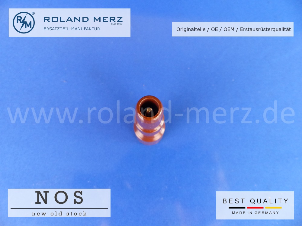 Kerzenstecker02 Zündkerzenstecker Bakelit rehbraun 62 mm lang 1 K Ohm entstört mit SAE Anschluss