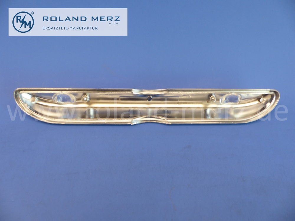 1118265552 Abdeckung, Gehäuse Kennzeichenbeleuchtung, massiv verchromt, Mercedes W108, W109, W111, W112, Original Mercedes Neuteil, NOS 