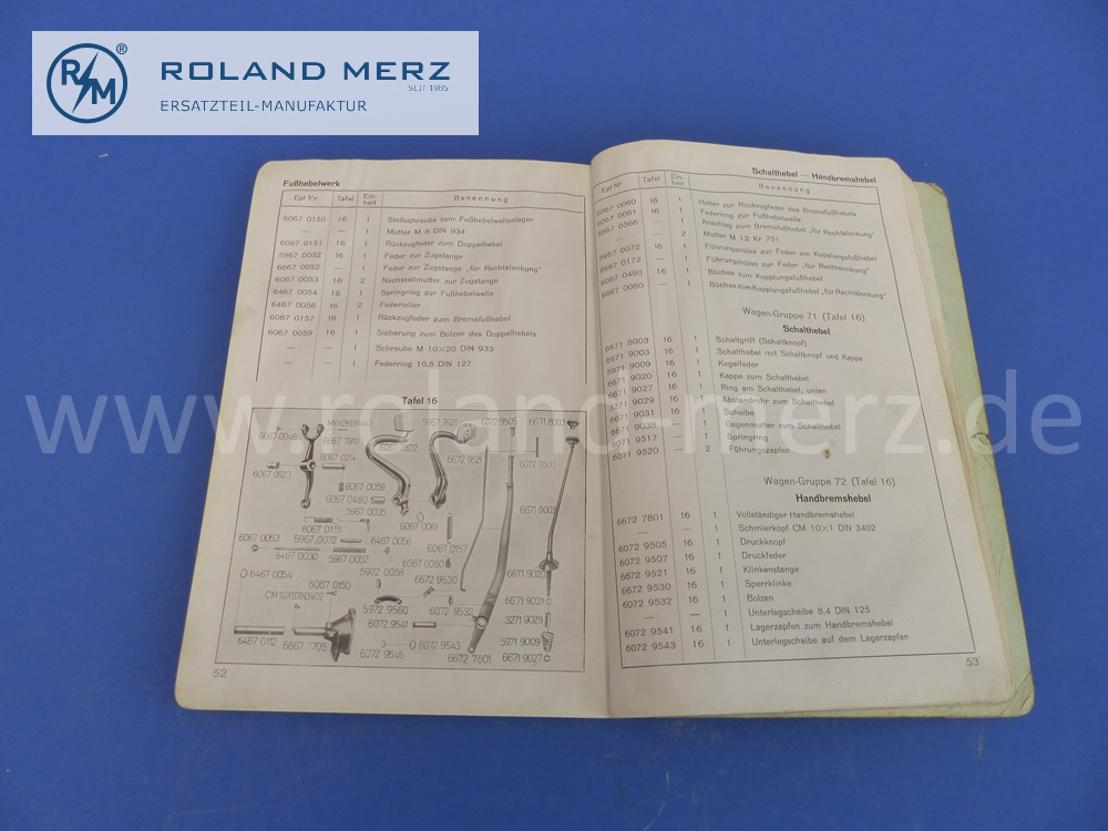 spare parts list L66, german, prewar, Mercedes L3000 chassis, edition 10/1939, 84 pages, edition C, original Mercedes document, NOS, signs of wear on cover 