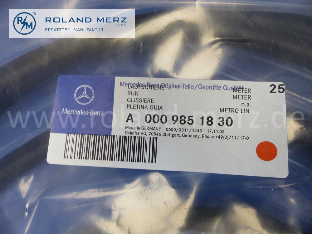 0009851830 sealing section, Mercedes W100, W105, W110, W111, W112, W120, W121, W128, W180, W188, W189, sold by the meter, original Mercedes spare-part, NOS