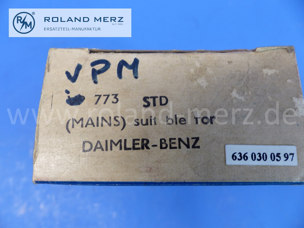 6360300597 Satz Lagerschalen Kurbelwelle, Hauptlager, Innendurchmesser 55 mm, Standard, original Vandervell, Mercedes M136, OM636, original Neuteil, NOS 