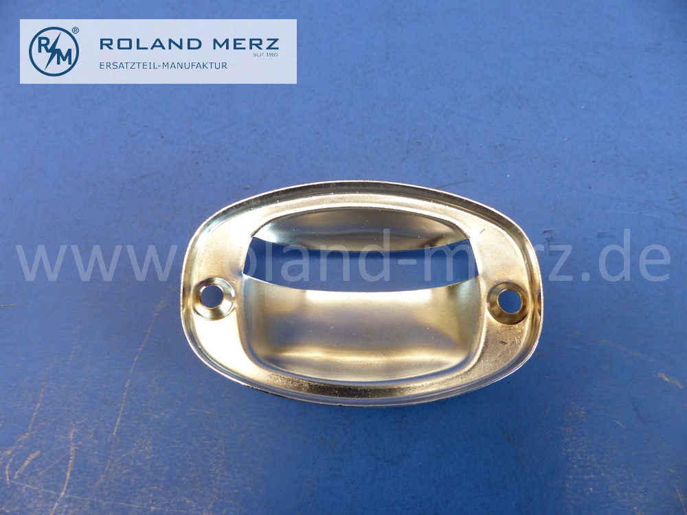 0008260077 Blende Kennzeichenleuchte verchromt, ohne Glas, Mercedes W110, W111, Original Mercedes Neuteil, NOS