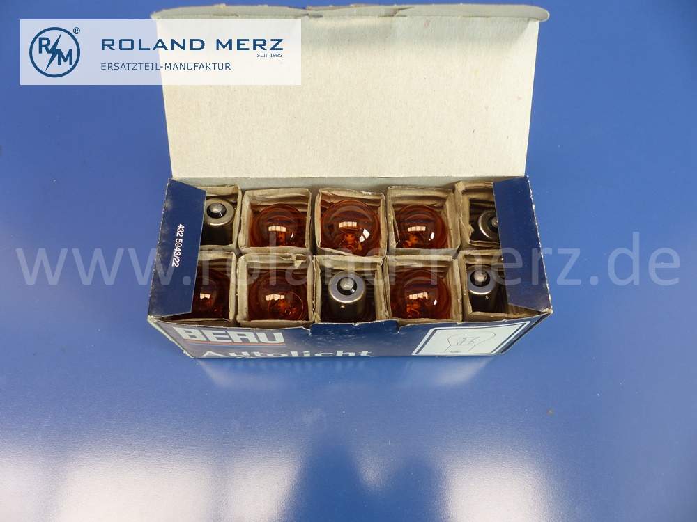 312213 Glühlampe Blinker, Blinkerbirne gelb, 12V, 21W, Beru 0500312213, BAU 15s, Original BERU Neuteil, NOS 
