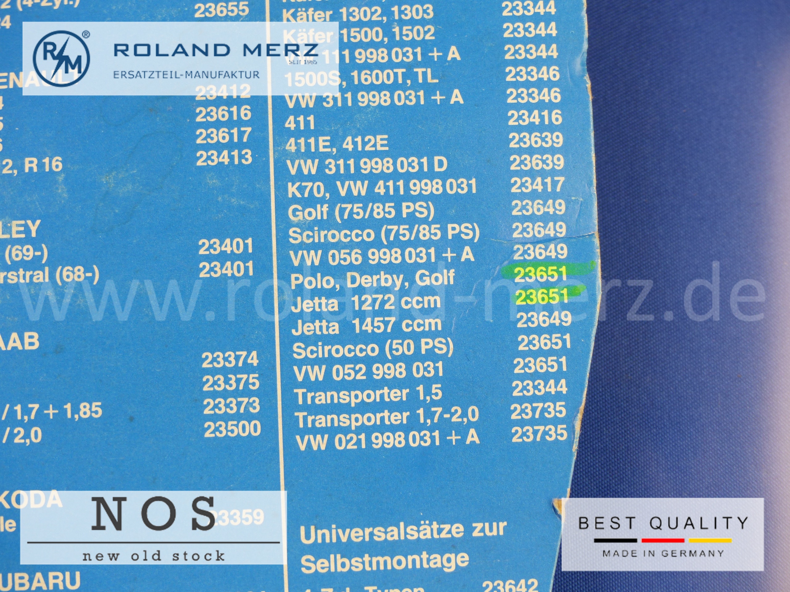 P1160632 Zündkabelsatz DOWAL 23651, Audi 50, VW