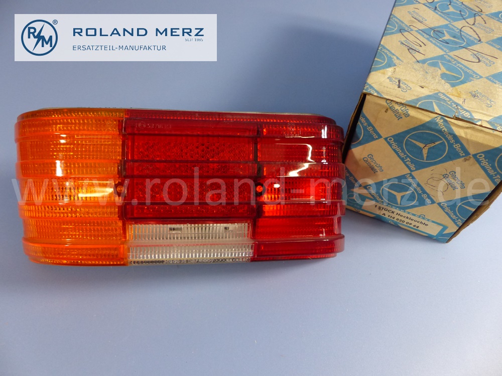 1148200964 Schlussleuchte, Heckleuchte, Rückleuchte, links, neuere Ausführung, Mercedes W114, W115, Strich 8, Original Mercedes Neuteil, NOS 
