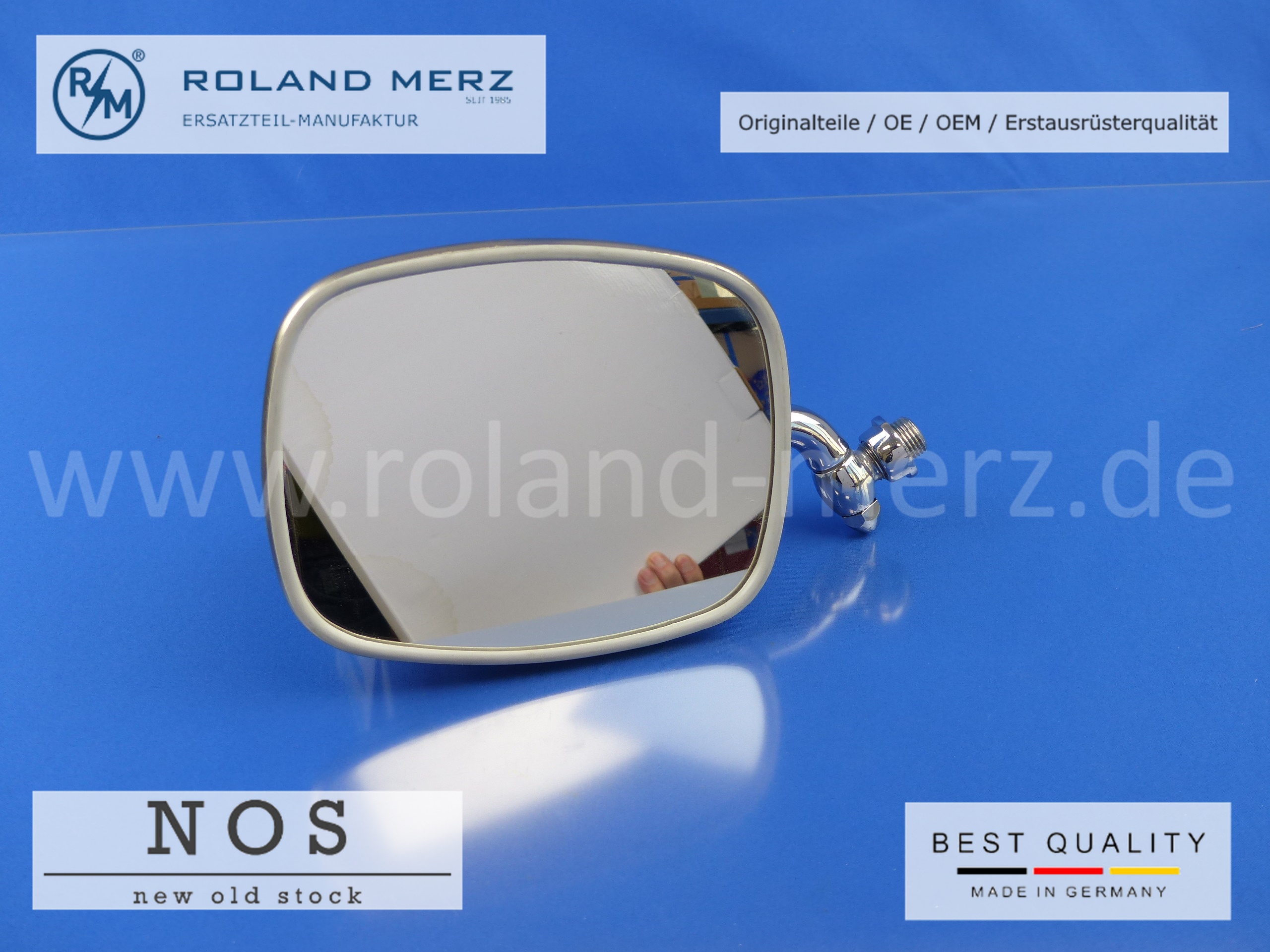 P1160817 retrovisor exterior, izquierdo, VW T2/181,cromado, plano, 211 857 513