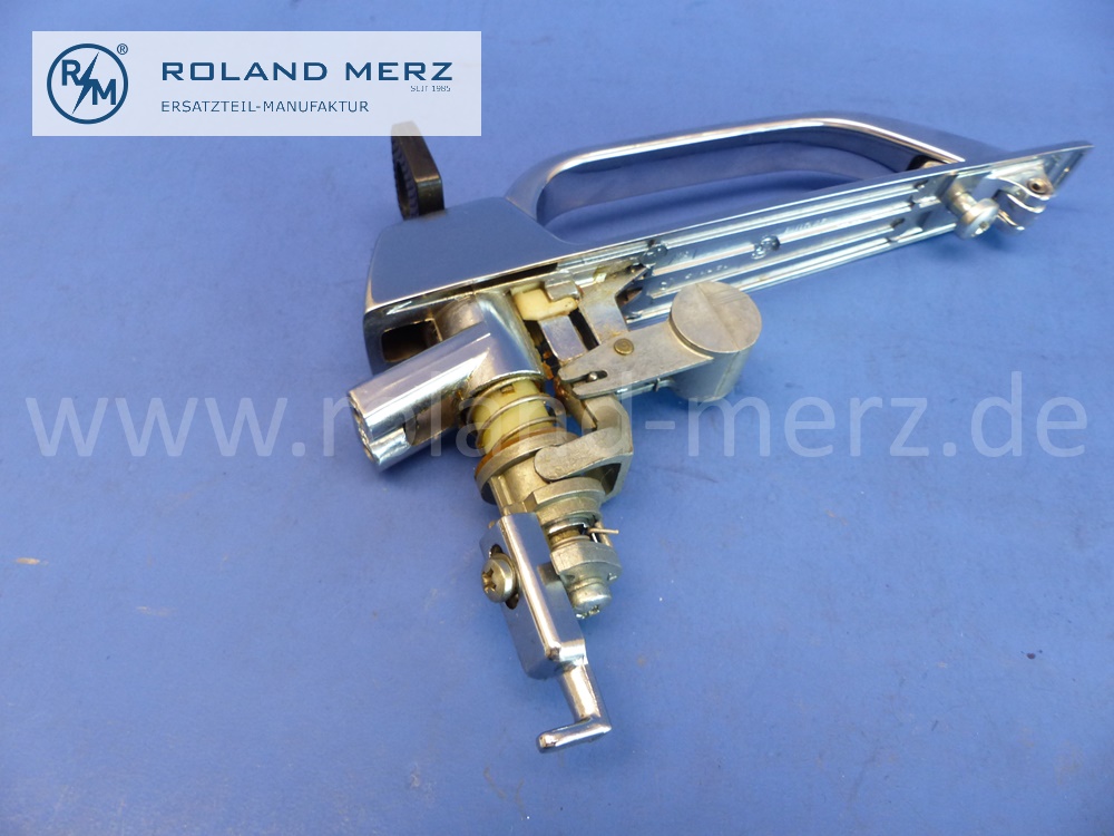 1077600759 Türgriff links, mit Schlüssel, beliebige Schließung, Mercedes R107, C107, W107, Original Mercedes Neuteil, NOS 