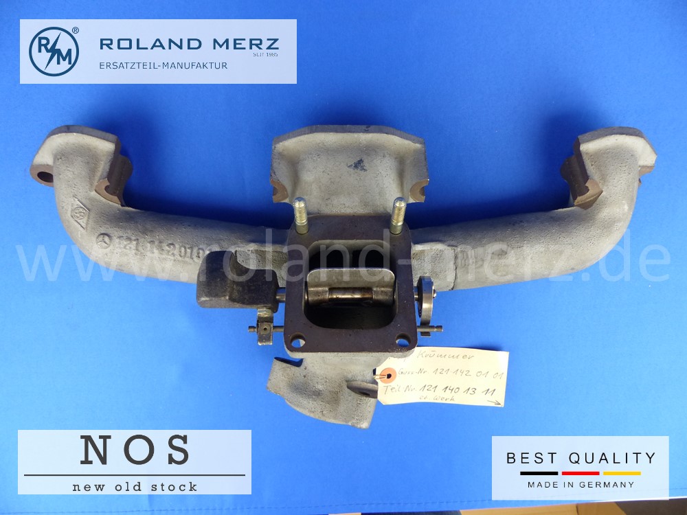 1211401311 Abgaskrümmer, Auspuffkrümmer mit Heizklappe, Mercedes 121 140 13 11 für M121, 180a, 180b , 180c 190, 190b, original MB Neuteil, NOS 1211401311 Abgaskrümmer, Auspuffkrümmer mit Heizklappe, Mercedes 121 140 13 11 für M121, 180a, 180b , 180c 190, 190b, original MB Neuteil, NOS