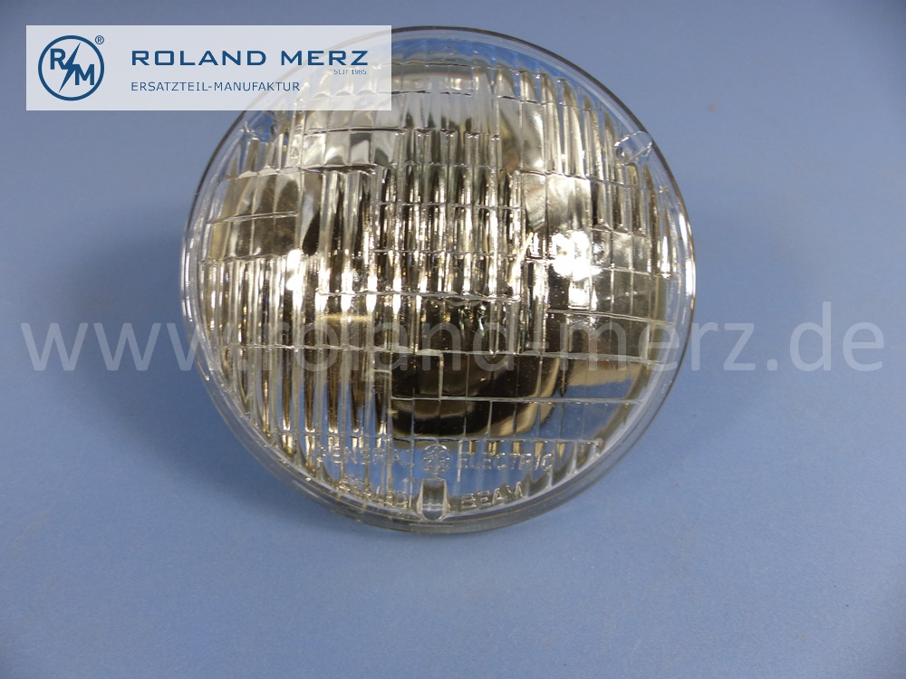 0008260199 General Electric beam unit, sealed beam, Halogen, left and right, Type 1, right hand traffic, Mercedes W107, W108, W109, W111, W112, W116, original Mercedes spare-part, NOS