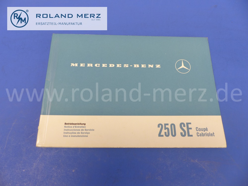 1115844796 Betriebsanleitung, Bedienungsanleitung, Mercedes W111, 250SE Cabriolet, Coupé, mehrsprachig, August 1966, 184 Seiten, Original Mercedes Neuteil, NOS 