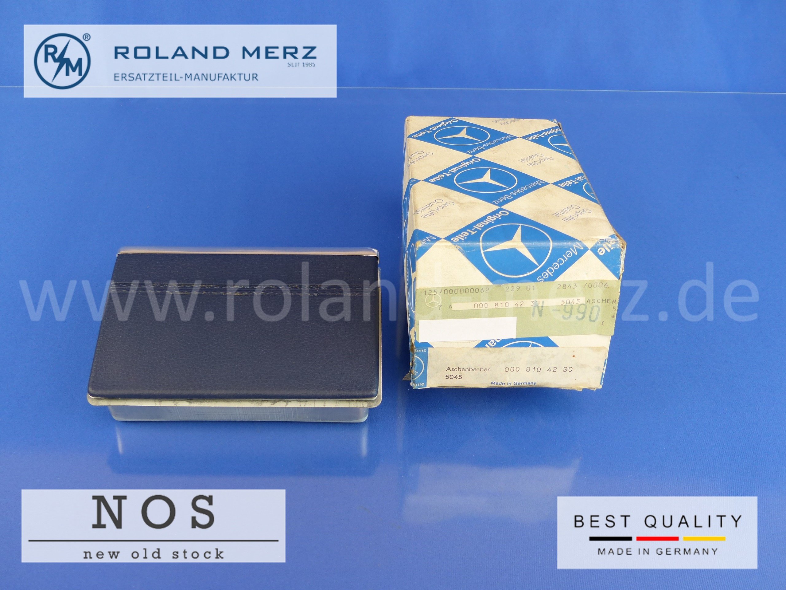 0008104230 Ascher, Aschenbecher Fondtür, Mercedes W123, Farbe 5045 blau 0008104230 Ascher, Aschenbecher Fondtür, Mercedes W123, Farbe 5045 blau