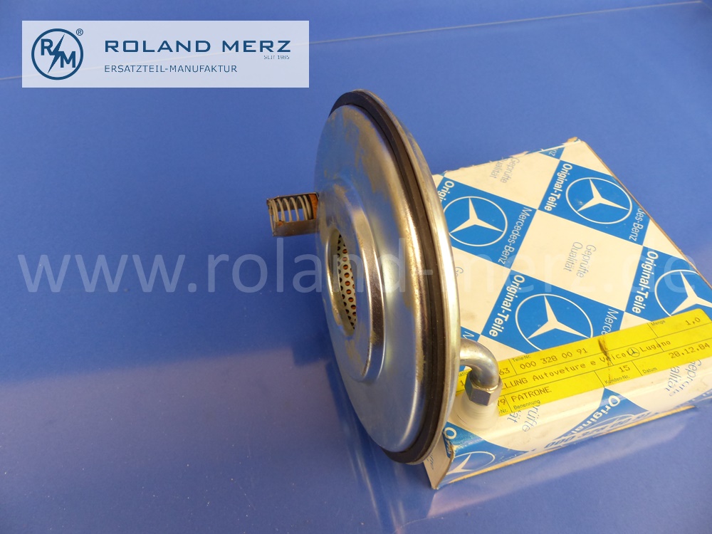 0003280091 lid, filter (hydraulic filter), self levelling device, Mercedes W107, W114, W115, W116, original MB spare part, NOS