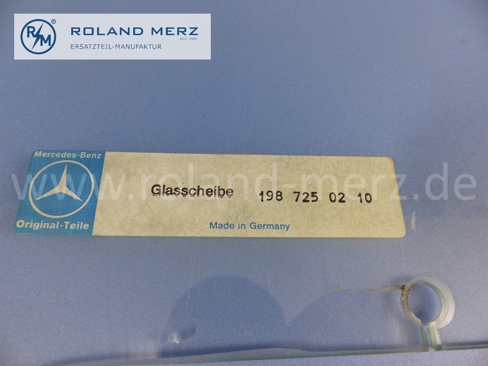 421987250210 1987250210 Glasscheibe, Seitenscheibe Fahrertür, Scheibe, rechts, Mercedes W198, 300SL, Roadster, Original Mercedes Neuteil, NOS