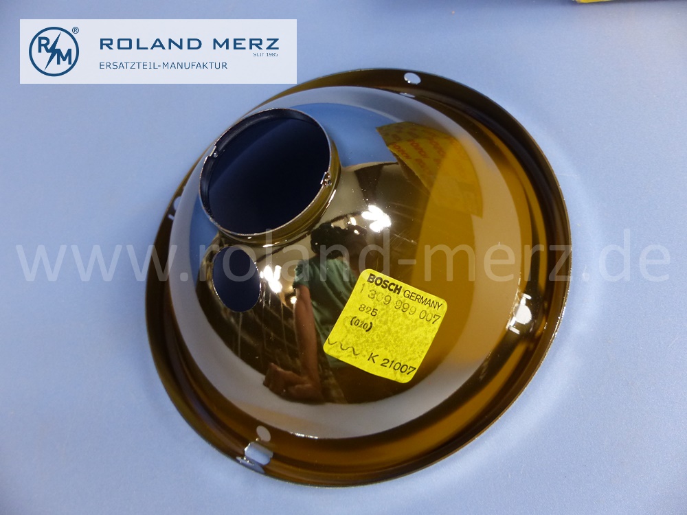 0008265281 Bosch reflector head lamp, rubber bedded, 180mm, symmetric, left hand traffic, E: 0005442292, Mercedes W105, W120, W121, W180, Ponton, original Mercedes spare-part, NOS