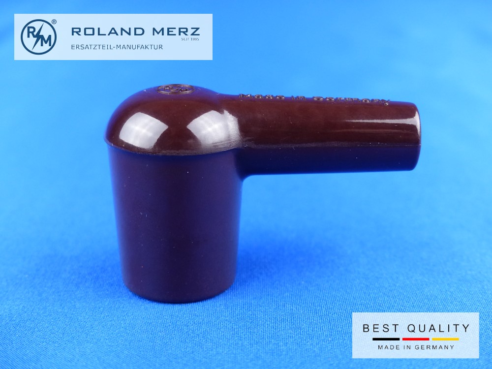 P1110210 Bakelit Winkelstecker für Ø7mm Zündkabel M4 (nicht entstört)