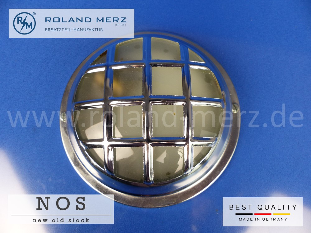 Aufschraub-Deckenleuchte Oldtimer 118 mm ⌀ 35mm Höhe Ms verchromte Ausführung Mercedes 000 820 23 01 für PKW und Omnibus