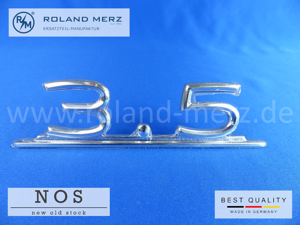 109 817 03 15 Typenkennzeichen auf Heckdeckel „ 3.5“ für Mercedes 280SE 3.5 Cp, Cb, 300SEL 3.5