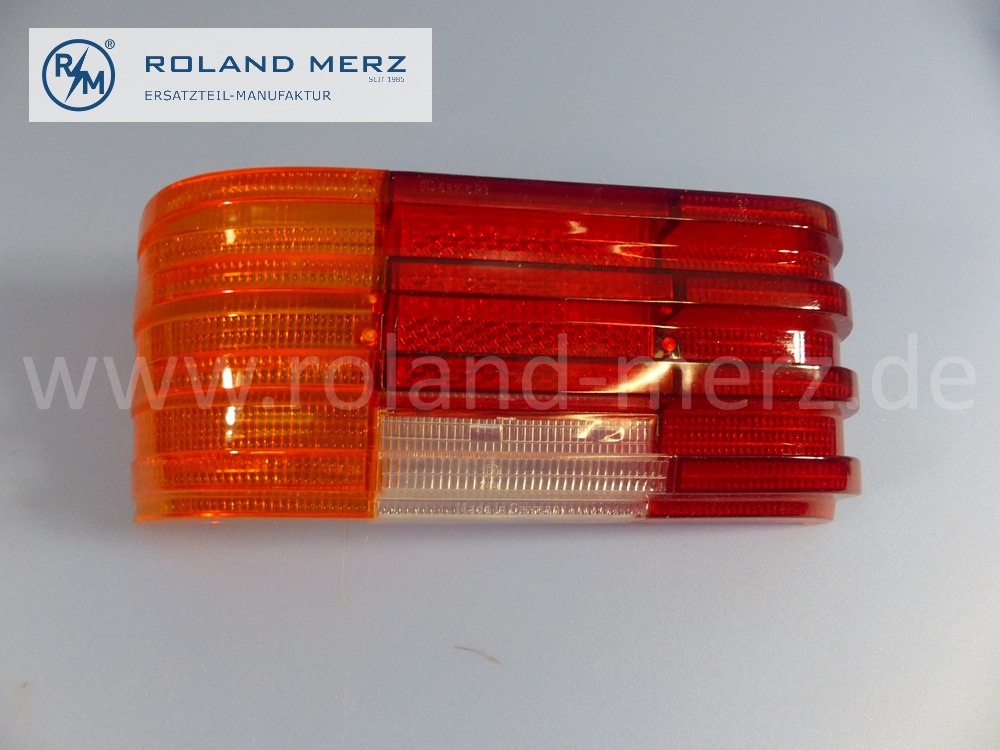1148200966 Lichtscheibe, Lichtfenster, Lampenglas Rücklicht, links, neuere Version, Mercedes W114, W115, Strich 8, Original Mercedes Neuteil, NOS 