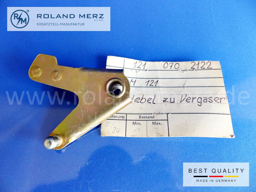 1210702122 Winkelhebel mit Buchse Mercedes Heckflosse 200 – 95 PS M 121.940 und M 115.920 E. 1210700922 Original Mercedes Neuteil NOS