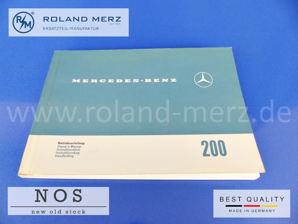 Original Betriebsanleitung Mercedes 200 Heckflosse Bm 110, Deutsch, Ausgabe KTDF XI. 66. 10., 1105844196