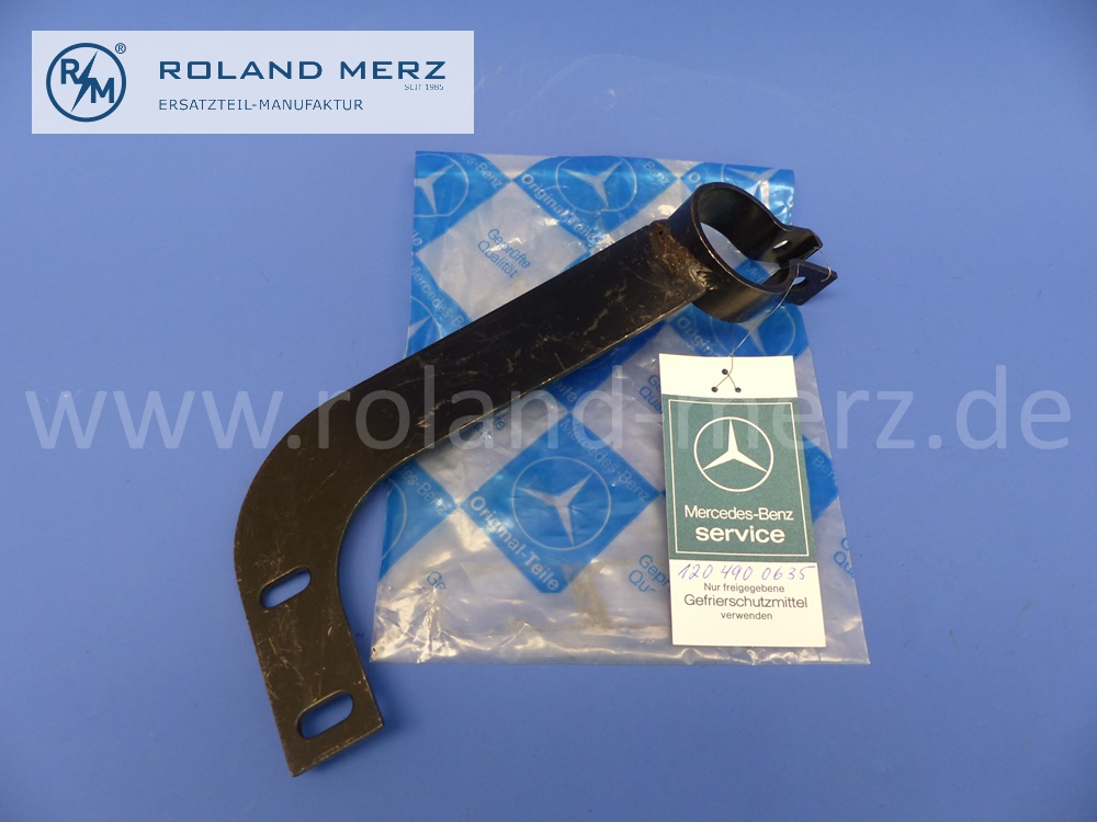 1204900635 Halter Auspuffrohr vorne, Mercedes W120, Ponton 180D, 180Db, 180Dc, Original Mercedes Neuteil, NOS 