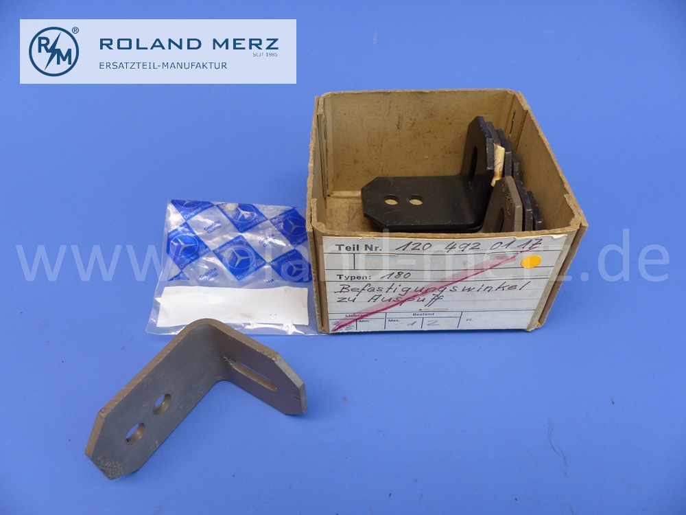 1204920117 Befestigungswinkel Auspuffaufhängung, Mercedes 190SL, Ponton 180 – 220SE, Original Mercedes Neuteil, NOS 
