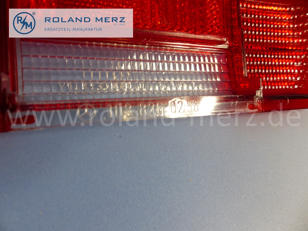1088261456 Lichtscheibe, Lichtfenster, Lampenglas Rücklicht, rechts, W108, W109, SA55622, Blinker rot, Original Mercedes Neuteil, NOS 