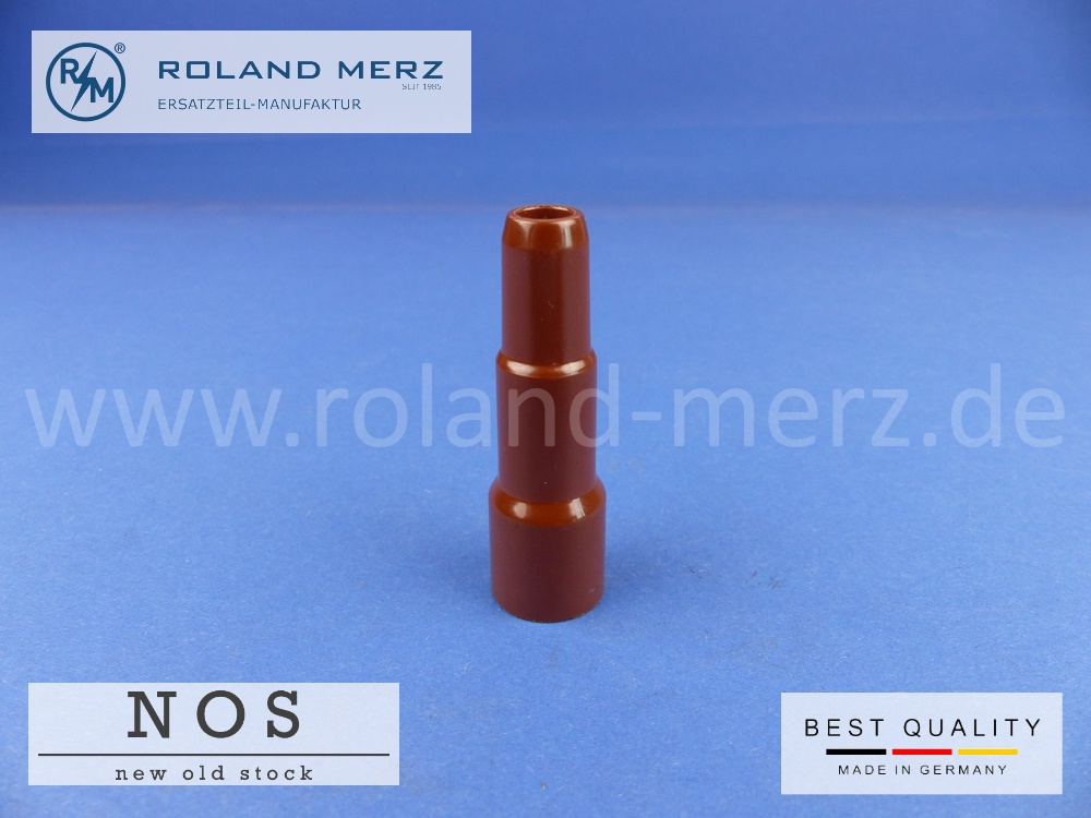 P1100601 Zündkerzenstecker 000 159 15 42 Bakelit dunkelbraun 62 mm lang 1 K Ohm entstört mit M4 Anschluss