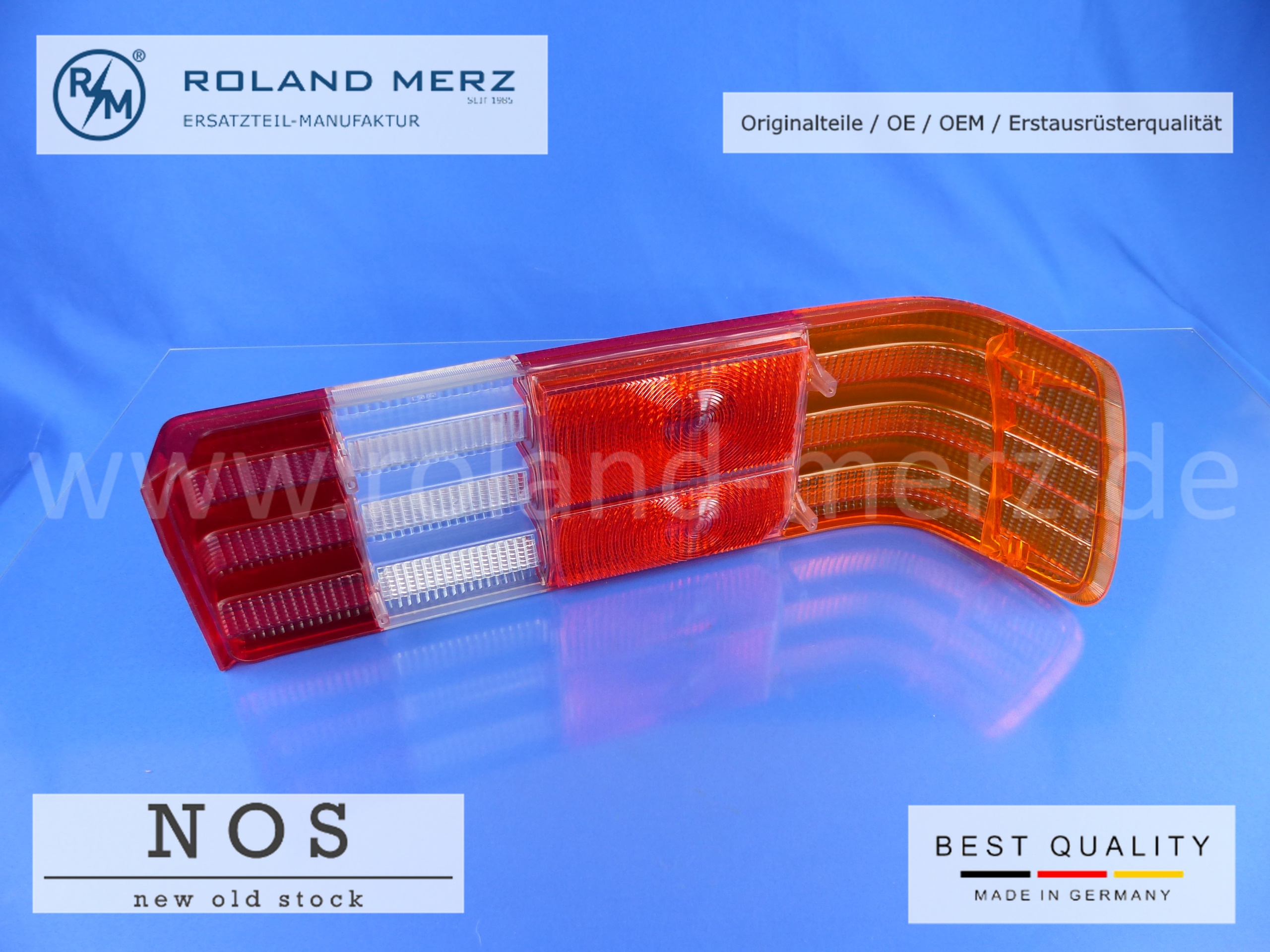 1268200366, Glas Rücklicht Lichtscheibe links Mercedes S-Klasse W126