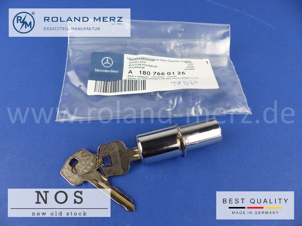 1807660126 Drückerknopf mit Zylinderschloss Mercedes 30 180 766 01 26 für 190SL und 180 - 220SE