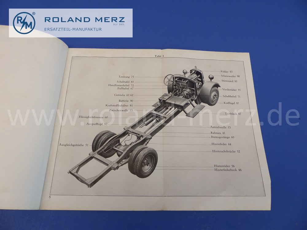 Ersatzteilliste L66, Vorkrieg, deutsch, Mercedes L3000 Untergestell, Ausgabe 11/1937, Edition A, 79 Seiten, Mercedes Original Dokument, NOS, Einband mit Gebrauchsspuren