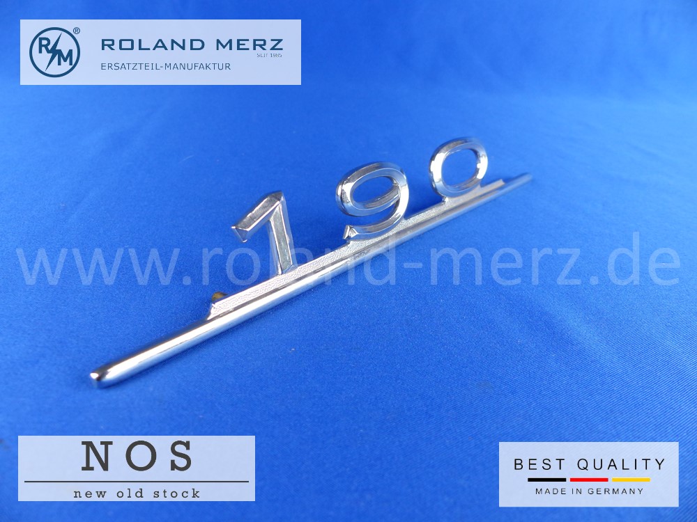 P1120558 110 817 01 15 Typenkennzeichen / Schriftzug 190 auf Heckdeckel original Neuteil/ NOS für Mercedes 190c