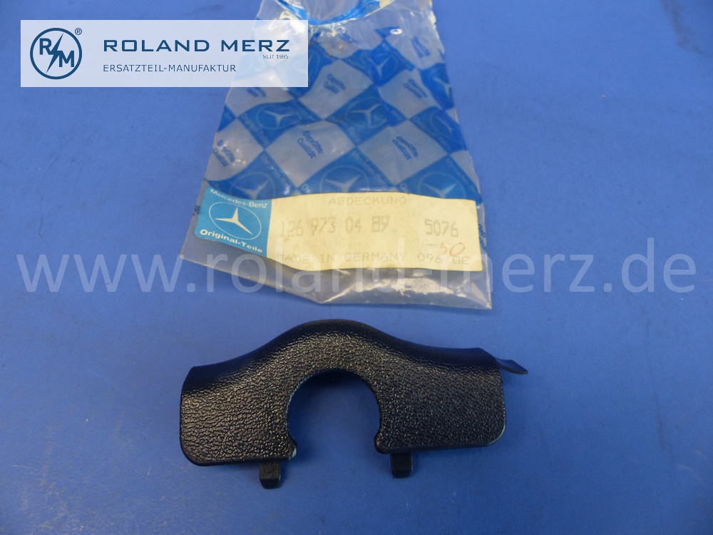1269730486 Abdeckung Armlehne Fahrersitz, Farbe 5076, Blau, Mercedes W126, Original Mercedes Neuteil, NOS 