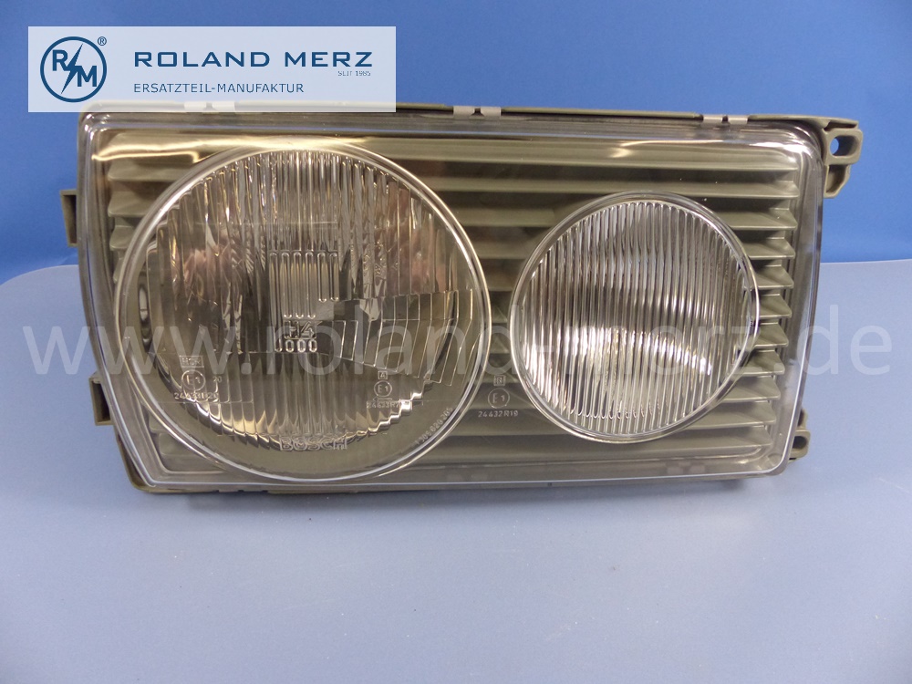 1238201859 Bosch Leuchteinheit, Scheinwerfer, H4, rechts, Rechtsverkehr, Mercedes W123, Original Mercedes Neuteil, NOS 