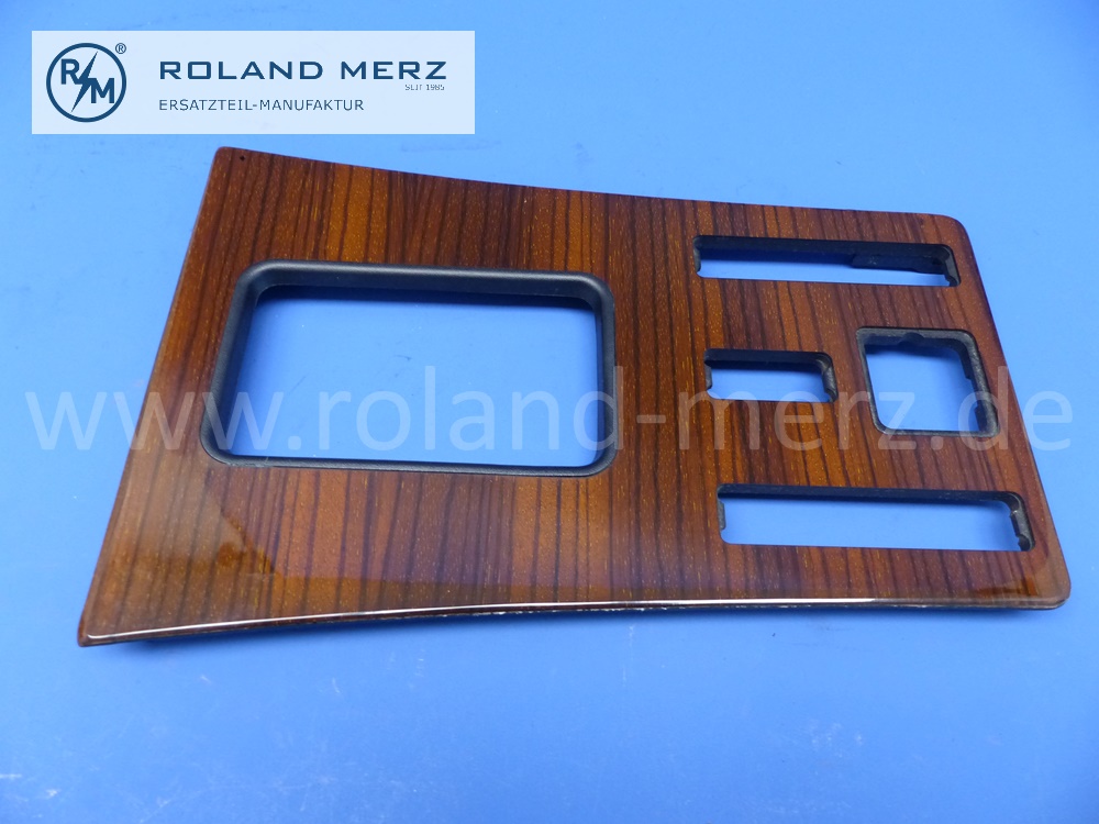 1266801539 Deckel, Abdeckung Mittelkonsole, Zebrano, Mercedes W126, original Mercedes Neuteil, NOS 