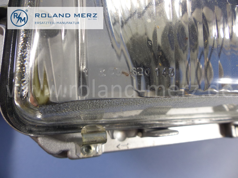 1168204161 Bosch Leuchteinheit, Scheinwerfer, links, mit Blinkleuchte, gelbe Nebellampe, Rechtsverkehr, Mercedes W116, Original Mercedes Neuteil, NOS 