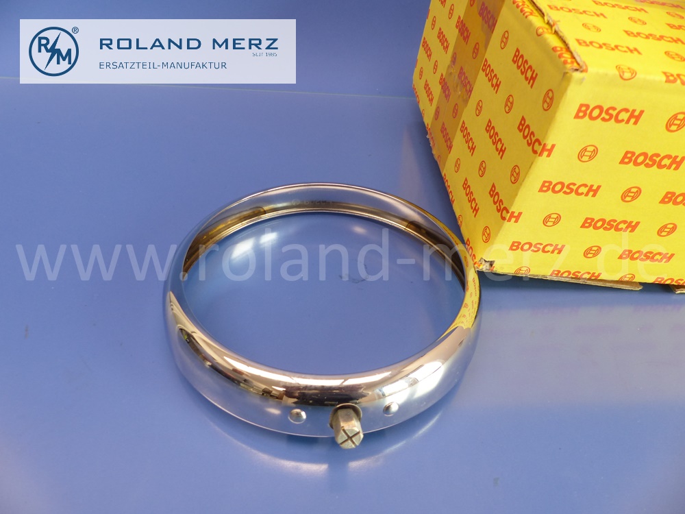 0008264789 Lampenring, Deckelring Scheinwerfer, verchromt, Kreuzschlitzschraube, Mercedes W120, W121, Ponton, Original Mercedes Neuteil, NOS 