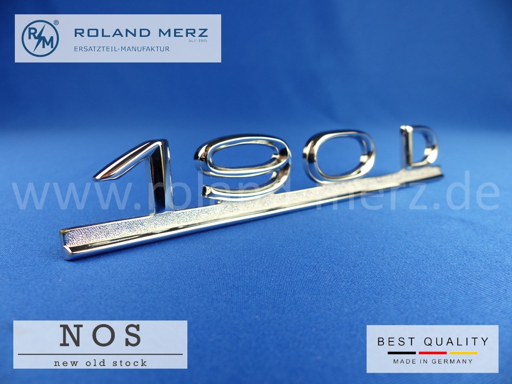 1218170015 Typenzeichen, Typenkennzeichen " 190D " 121 817 00 15 auf Heckdeckel für Mercedes Ponton, 190D, W121 1218170015 Typenzeichen, Typenkennzeichen " 190D " 121 817 00 15 auf Heckdeckel für Mercedes Ponton, 190D, W121