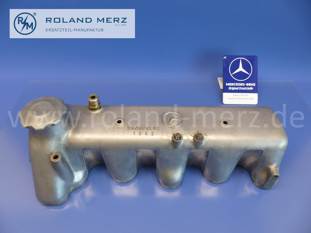 6210161105 Zylinderkopfhaube, Ventildeckel, mit Entlüftungsrohr 6210101670 und Verschlussdeckel 1365010054, Mercedes OM615, OM621, Original Mercedes Ersatzteil, NOS - gebraucht -