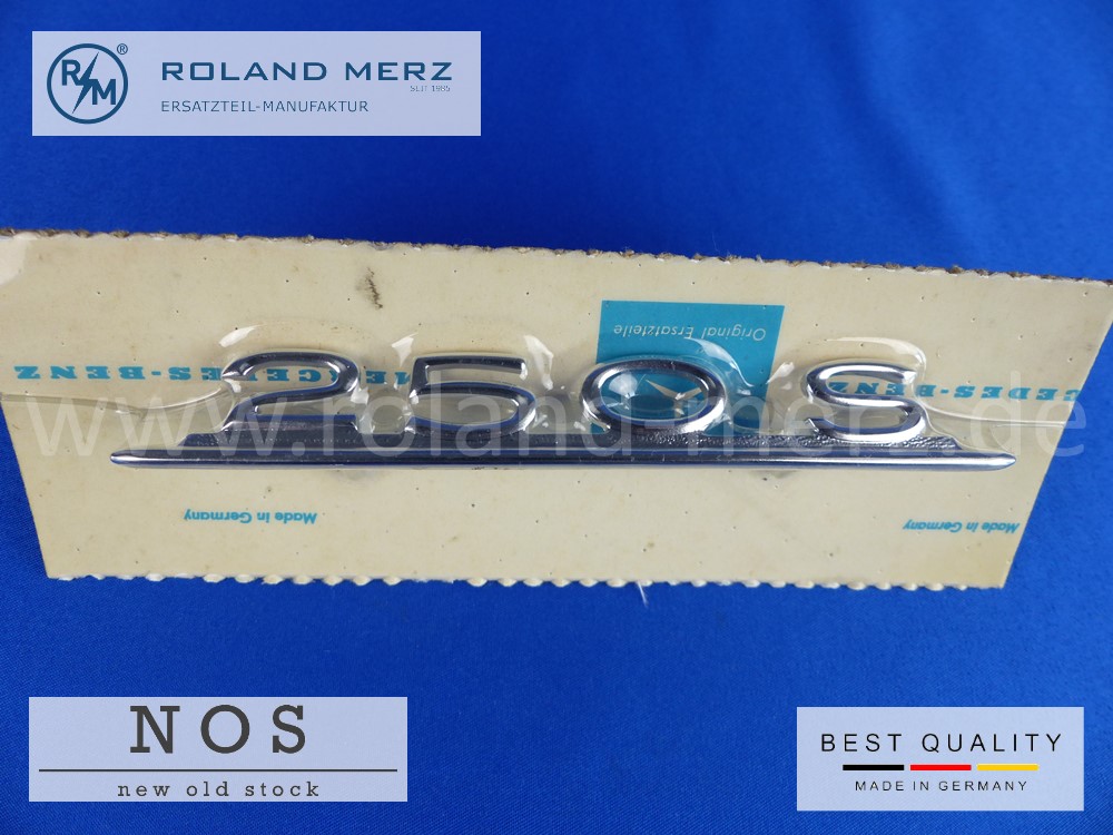 108 817 00 14 Typenkennzeichen innen an Armaturenbrett Mercedes 250 S, original Neuteil/NOS