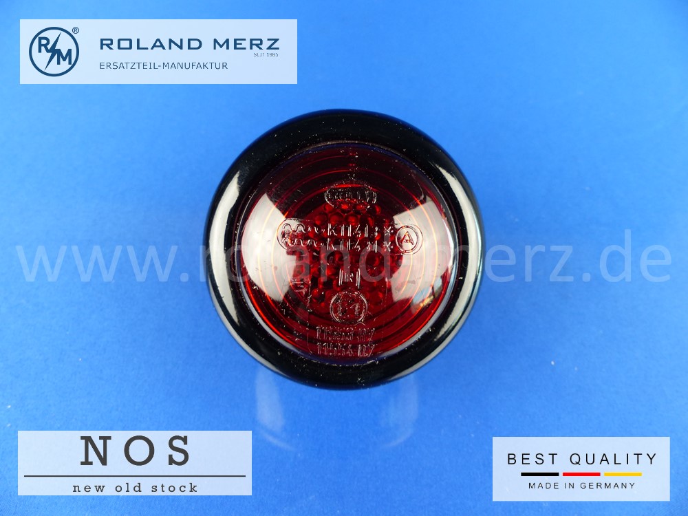 P1130851 Schlussleuchte Hella 2SA 001 634-02 rot 65mm Ø Gehäuse schwarz lackiert Befestigungsschraube M5