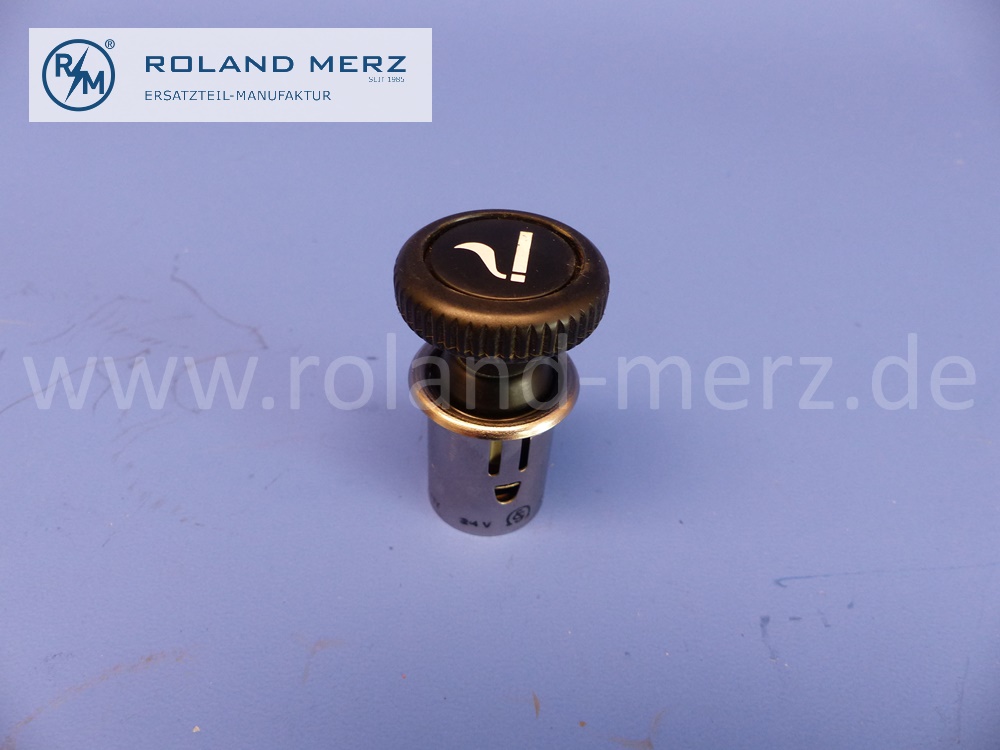 Autofum24V, Zigarettenanzünder, Zigarrenanzünder, 24 Volt, für Youngtimer, Autofum Originalteil, Made in Germany, D 22mm Länge ges. 54mm, D. Knopf 31 mm, Original Scheller-Autofum Neuteil, NOS