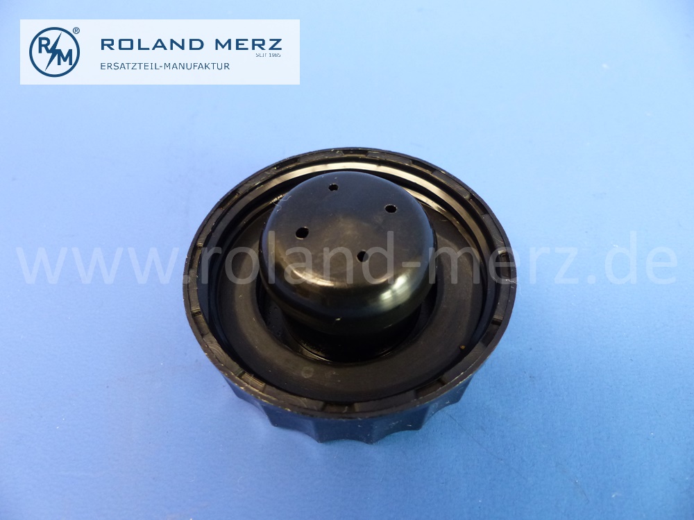 0004313233 Behälterverschraubung, Verschlusskappe, Verschlussdeckel Bremsflüssigkeitsbehälter für Mercedes Ponton, 190SL, 250SL usw., ATE Originalausführung schwarz mit Belüftung und Dichtung, ( E 0004315133 ), Original Mercedes Neuteil, NOS 