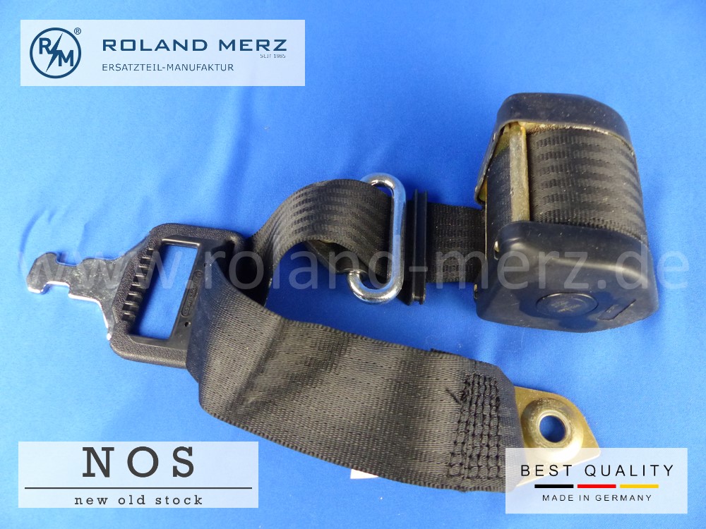 P1120847 123 860 55 85 Sicherheitsgurt ohne Verschluss für Fahrersitz Mercedes W 123 200 – 280E, 230 C – 280 CE, W 126 280S, SE, SEL, 380 SE, SEL, 500 SE, SEL, 300SD Turbodiesel Original MB-Neuteil NOS