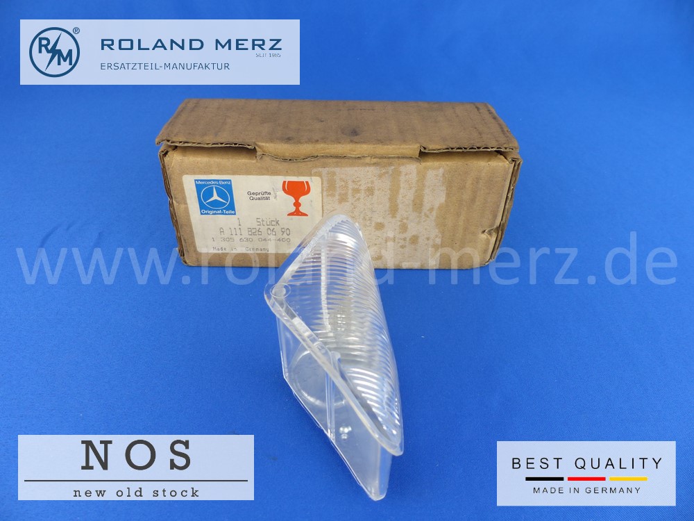 P1120191 Lichtfenster rechts (Parklicht, glasklar) Mercedes 108 826 06 90, Original Bosch für 300SEL 6.3