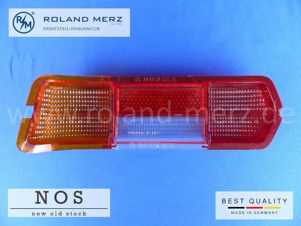 P1120554 108 826 16 56 Lichtscheibe für Rücklicht rechts für Mercedes alle BM 300SEL 3.5 und 6.3