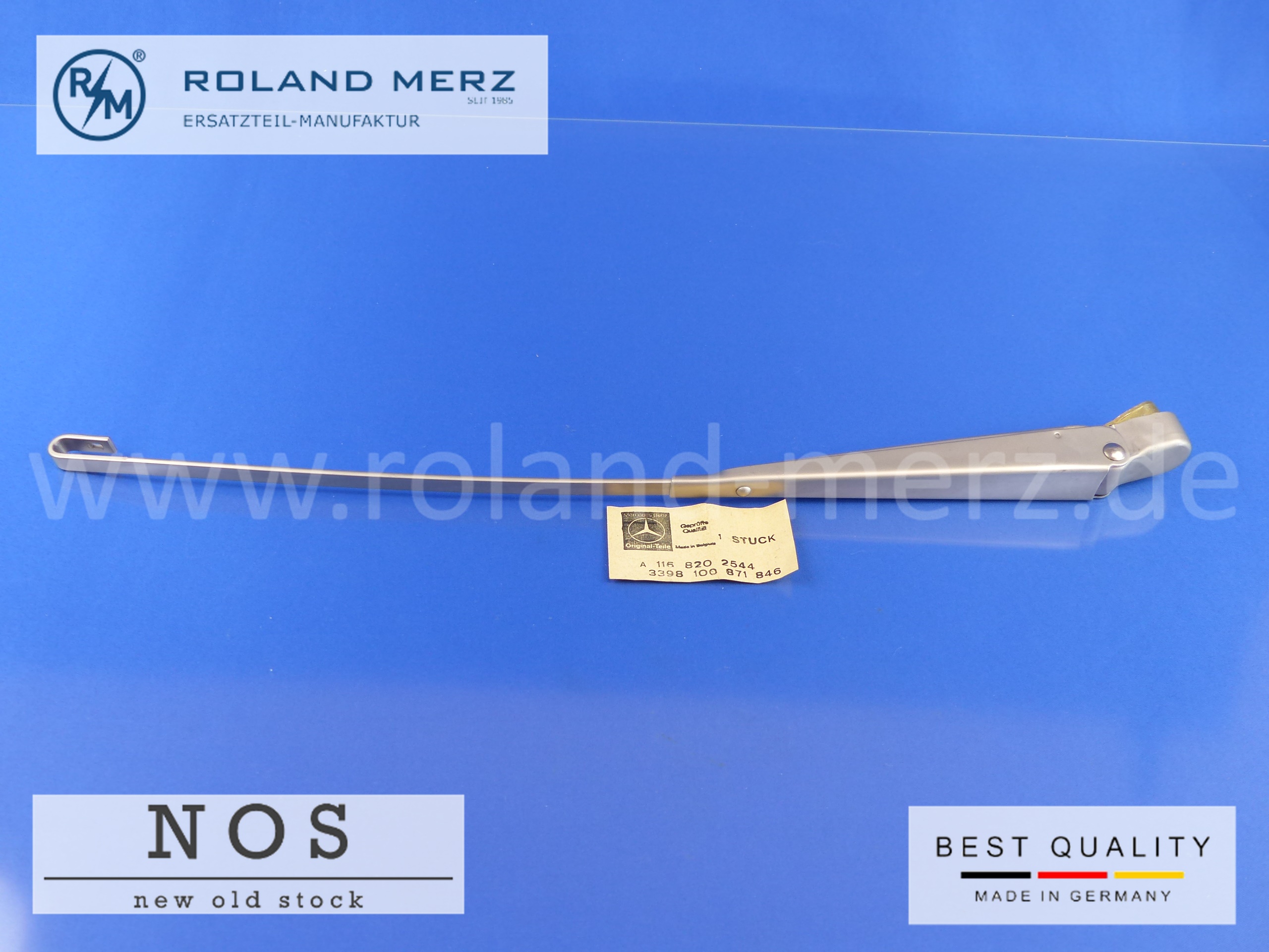 1168202544 Wischerarm links silber Mercedes W116