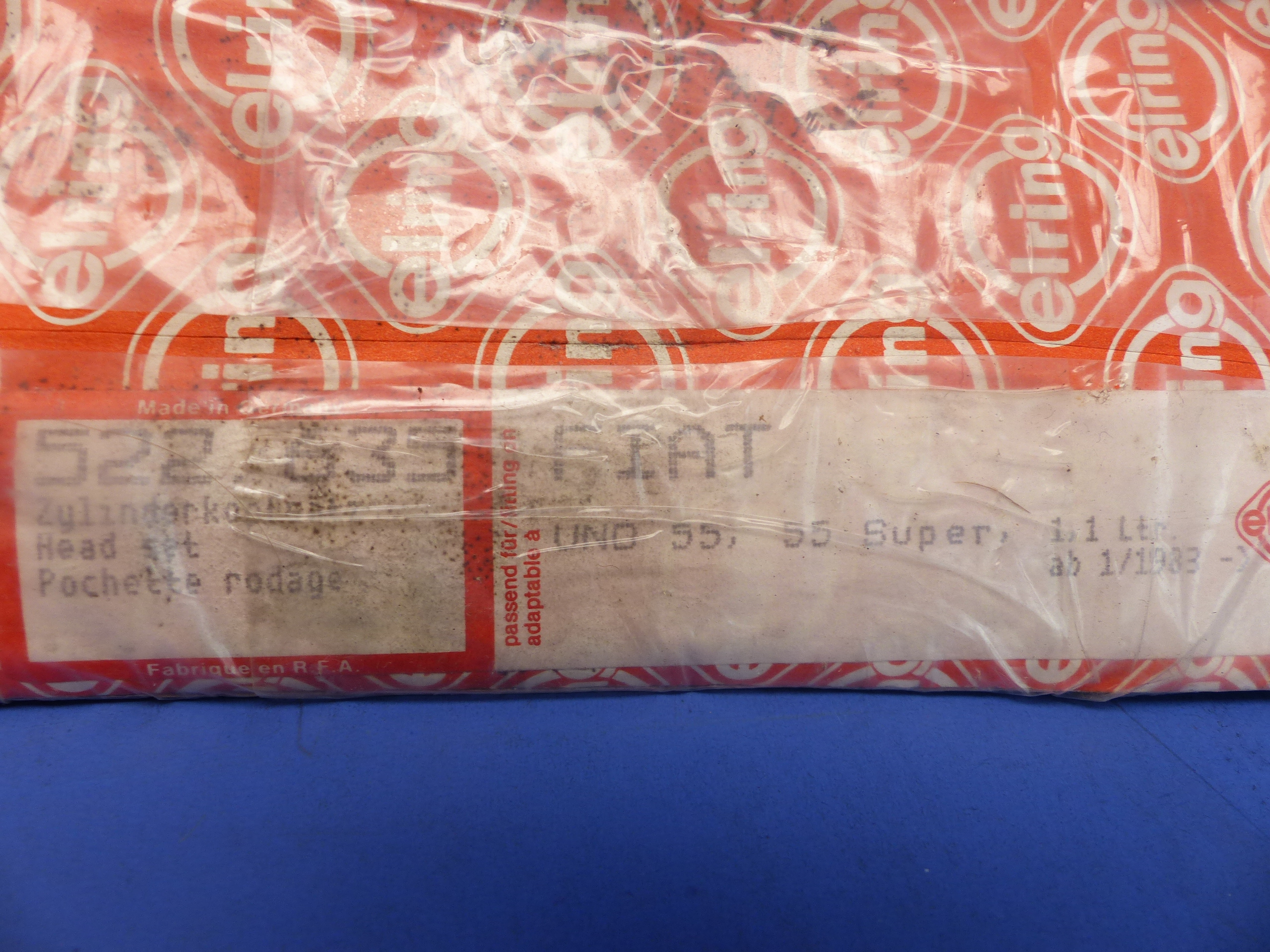 522.635 Zylinderkopfsatz, Fiat Uno 55, Uno 55 Super, 1983, original Elring Neuteil, NOS 